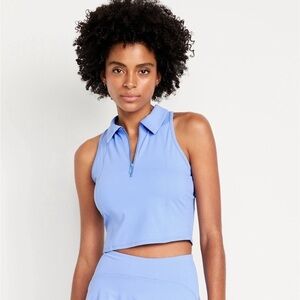 NWT! Old Navy Blue PowerSoft Crop Polo - Size XS 🏃‍♀️